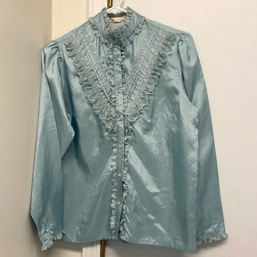 Saint Soir Vintage Turquoise Blouse